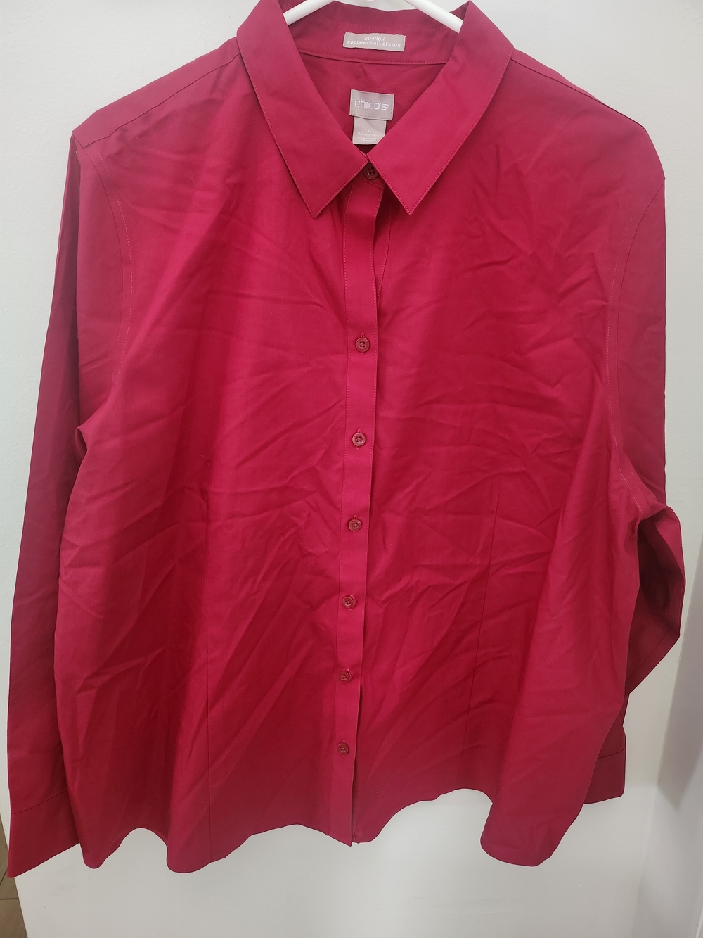 Chico's Bright Raspberry Button-Down Shirt